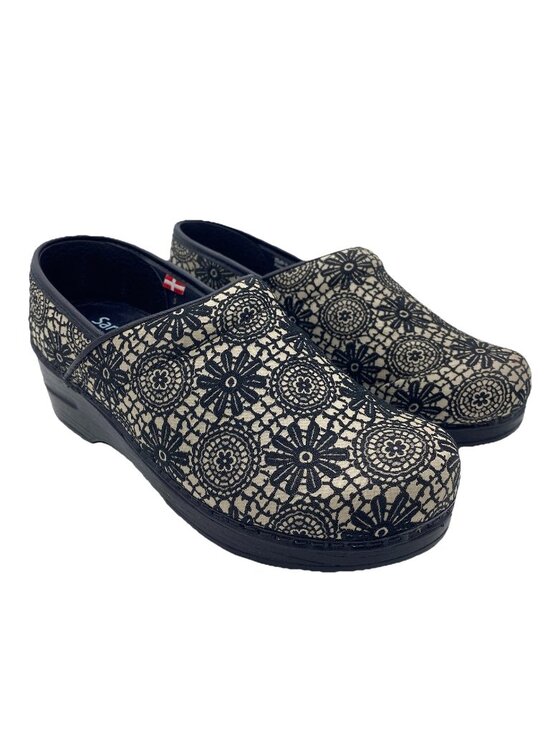 Sanita Shoes - Sanita Velma Clogs 38 US 7 Professional Work Floral Lace Embroidered Slip On